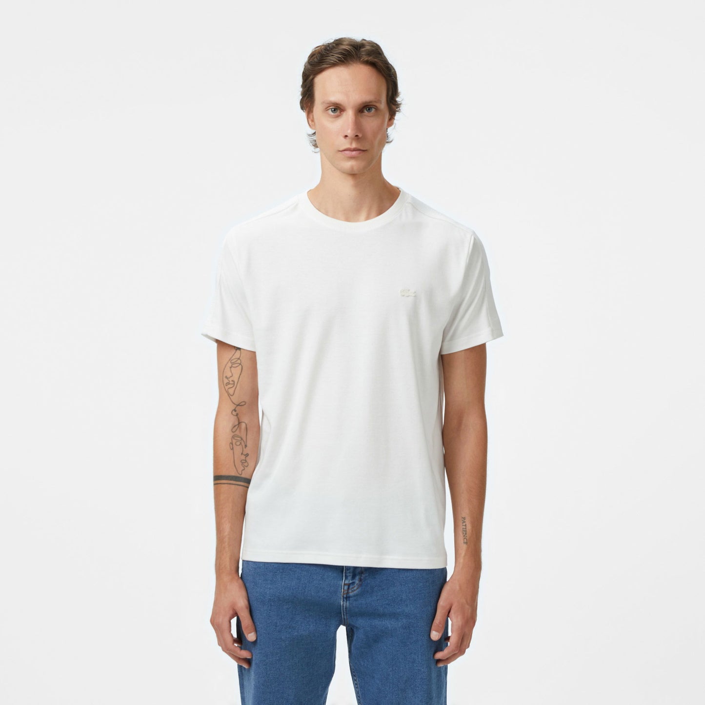 Lacoste Erkek Oversize Fit Bisiklet Yaka Beyaz T-shirt