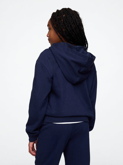 Lacivert Relaxed Gap Logo Fermuarlı Sweatshirt