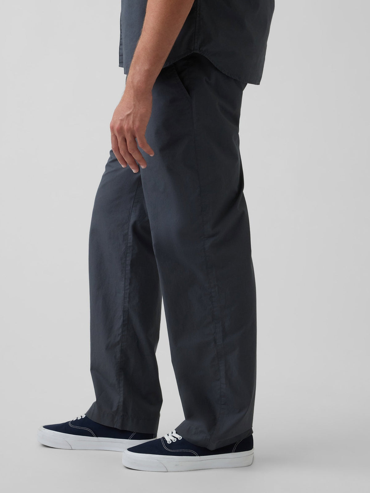 Lacivert Poplin '90s Loose Pantolon