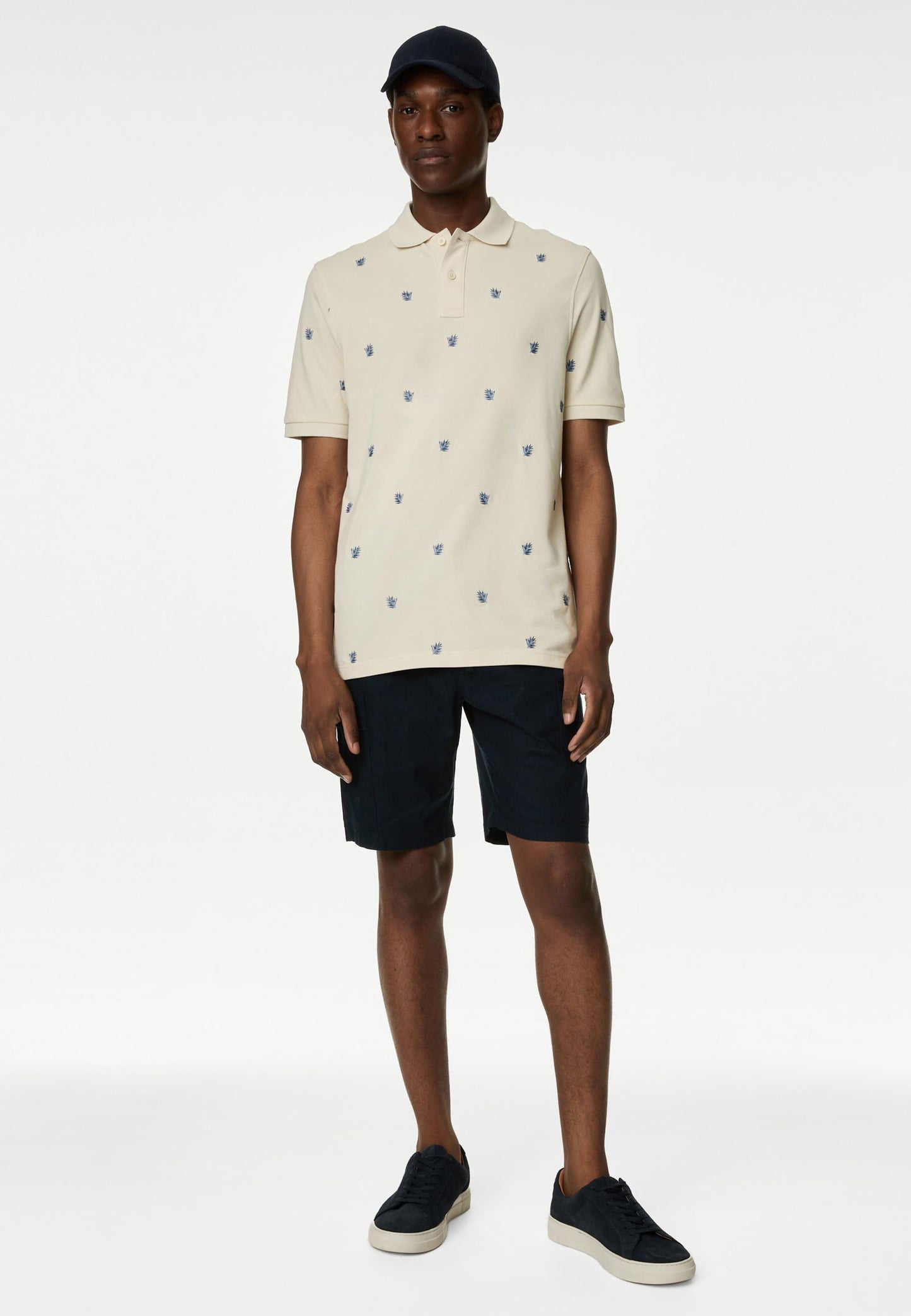 Saf Pamuklu Kısa Kollu Polo Yaka T-shirt