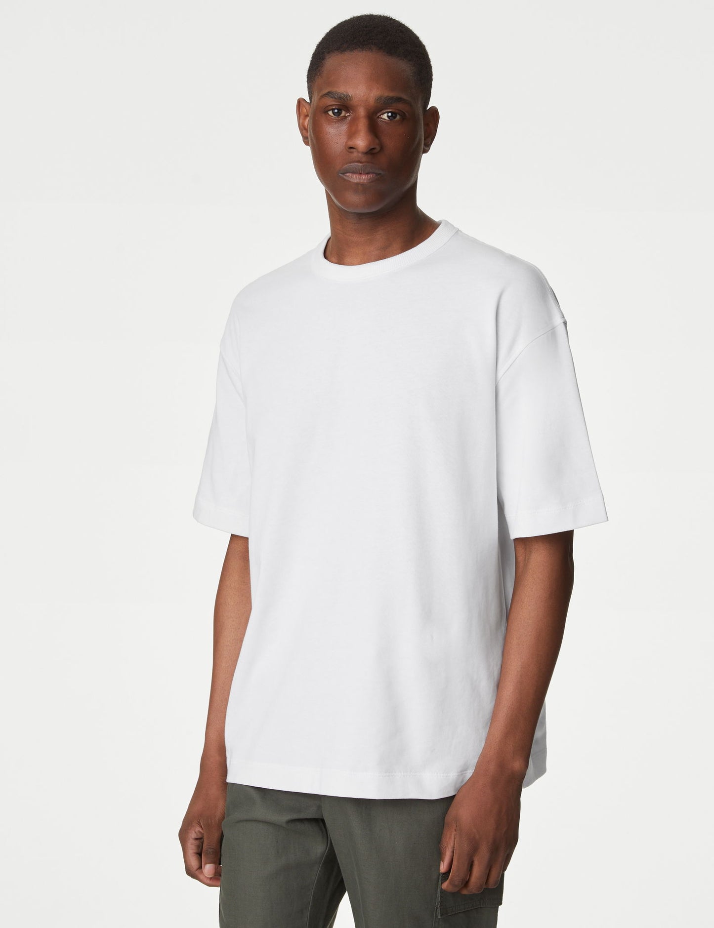 Saf Pamuklu Kısa Kollu Oversize T-shirt