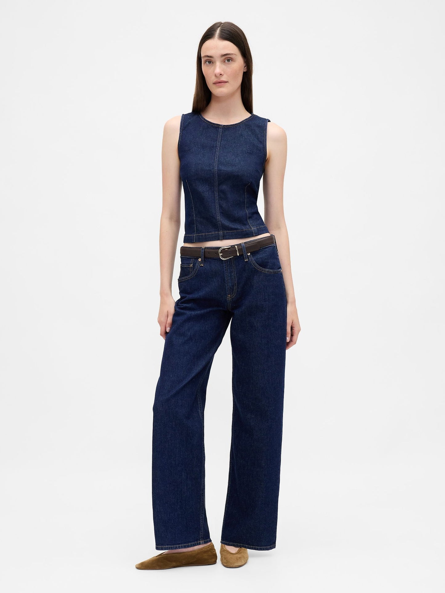 Koyu Mavi Low Rise '90s Jean Pantolon