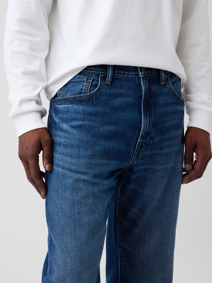 Koyu Mavi Loose Boot Jean Pantolon