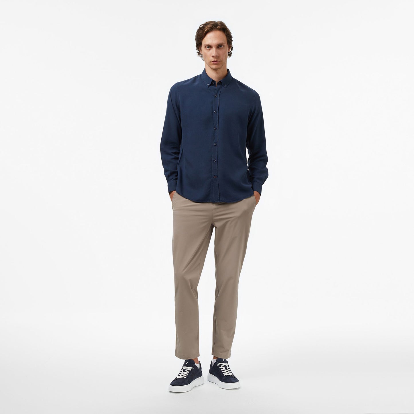 Nautica Erkek Lacivert Classic Fit Gömlek