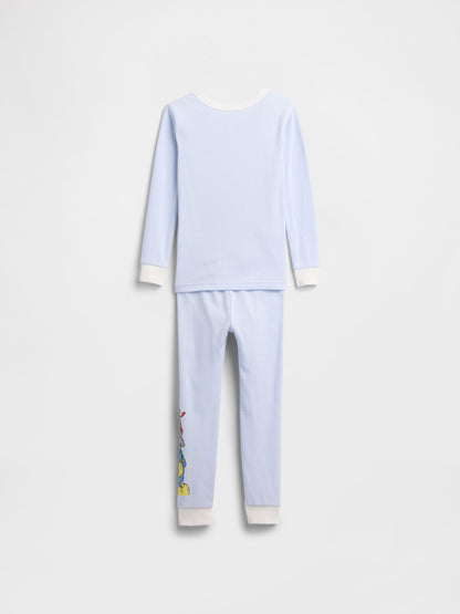 Açık Mavi Sesame Street %100 Organik Pamuk Pijama Takımı