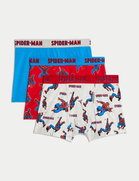 3’lü Pamuk Karışımlı Spider-man Trunks (3–10 Yaş)