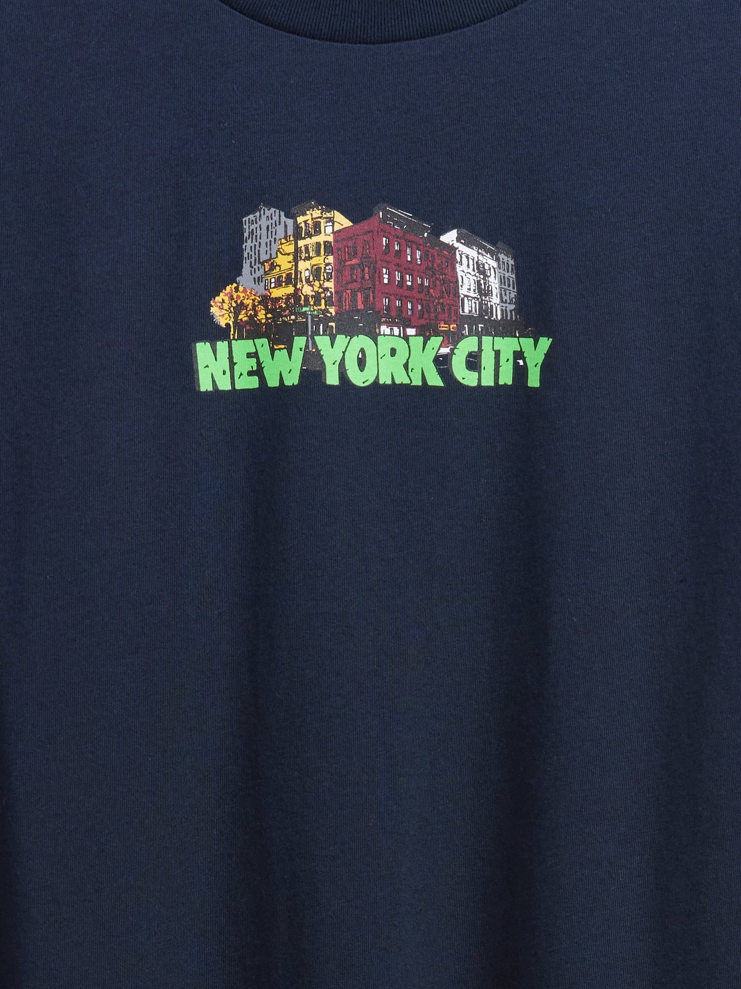 Lacivert Everyday Soft Relaxed Grafik Baskılı T-shirt