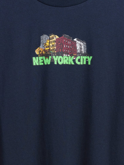 Lacivert Everyday Soft Relaxed Grafik Baskılı T-shirt