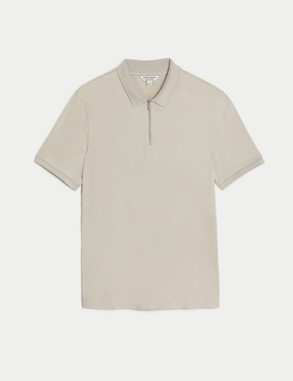 Yumuşak Dokulu Örme Polo Yaka T-shirt