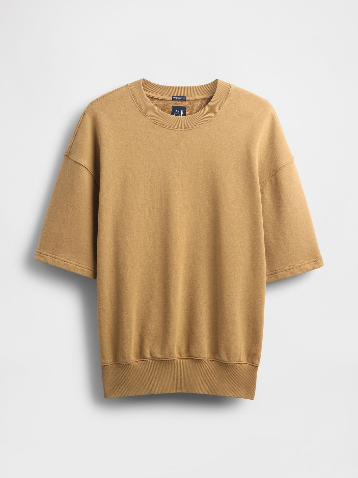 Açık Kahverengi Heavyweight Bisiklet Yaka Sweatshirt