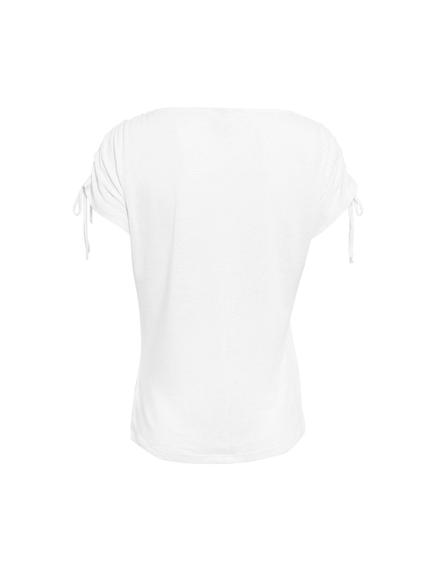 Keten-karışımlı Büzgülü T-shirt