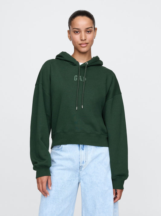 Koyu Yeşil Gap Logo Vintage Soft Crop Sweatshirt