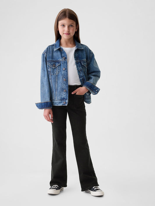 Siyah High Rise '70s Flare Jean Pantolon