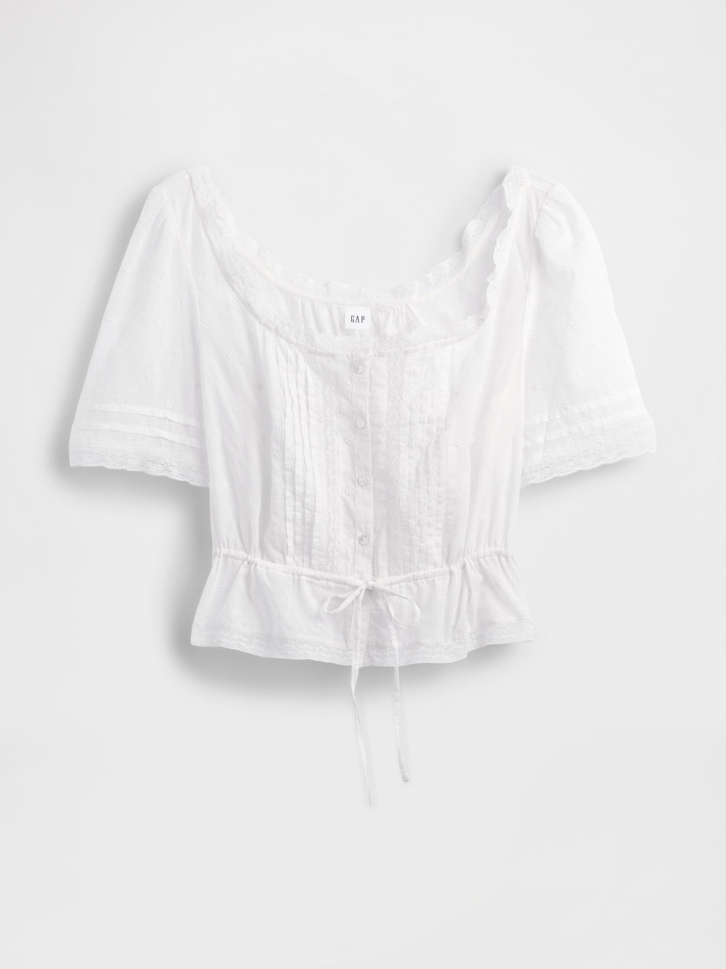 Beyaz Dantel Detaylı Peplum Bluz