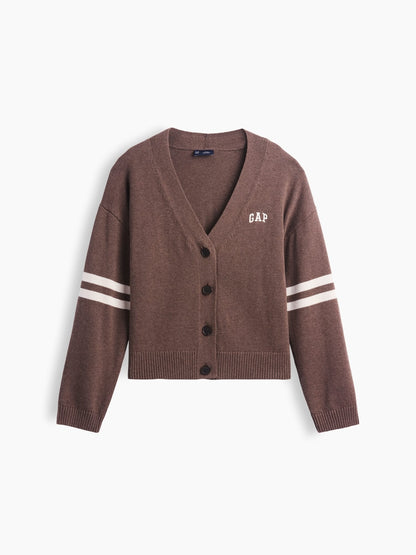 Mor 100% Pamuk Oversized Gap Logo Triko Hırka
