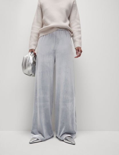 Yüksek Bel Kadife Wide Leg Pantolon