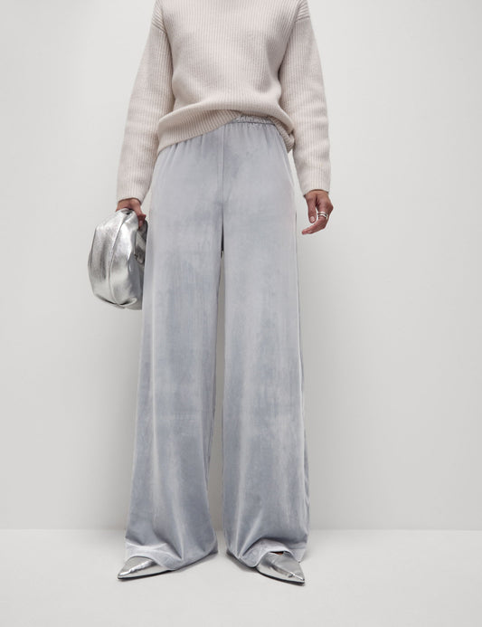 Yüksek Bel Kadife Wide Leg Pantolon
