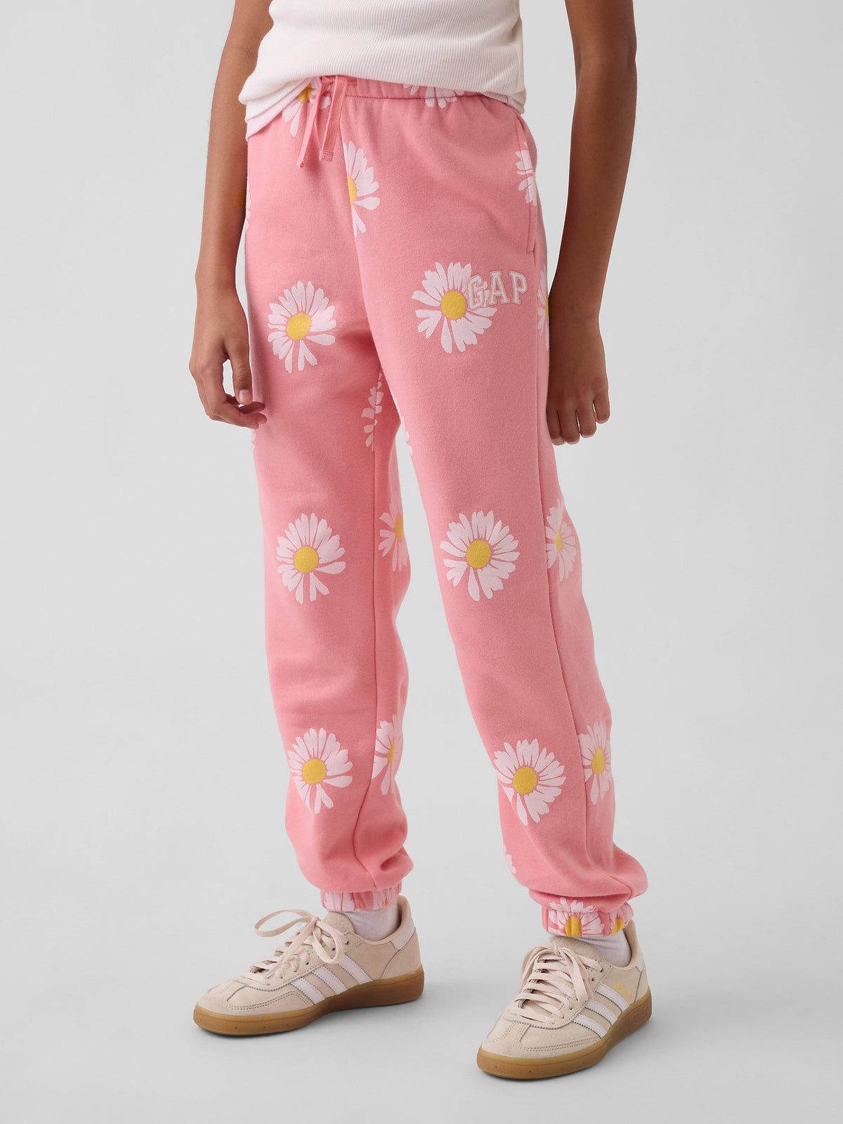 Açık Pembe Relaxed Gap Logo Fransız Havlu Kumaş Jogger Eşofman Altı