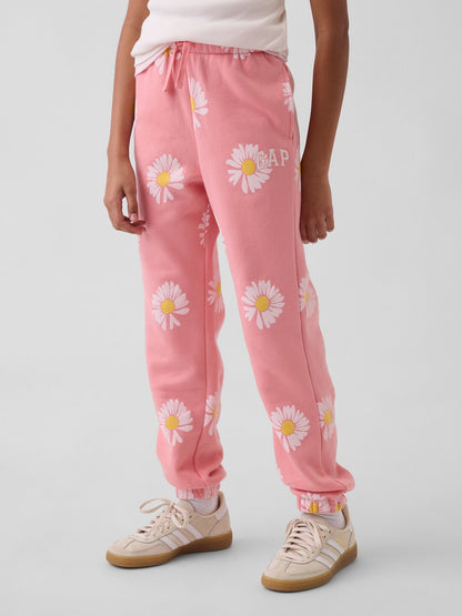 Açık Pembe Relaxed Gap Logo Fransız Havlu Kumaş Jogger Eşofman Altı