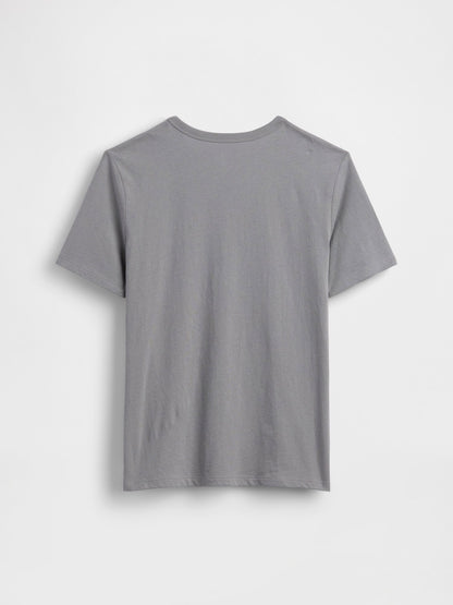 Gri Grafik Baskılı T-shirt