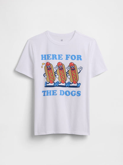 Beyaz Grafik Baskılı T-shirt