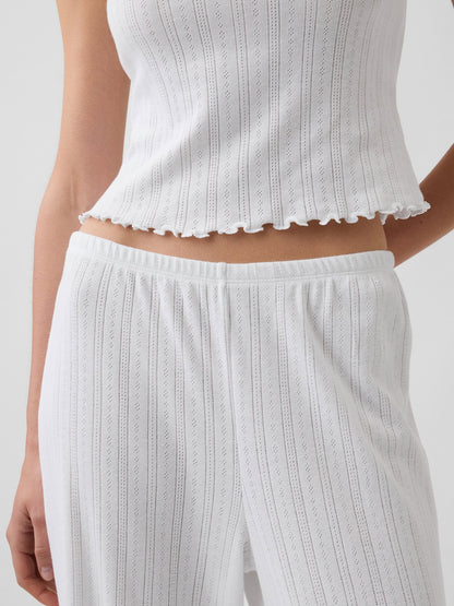 Kırık Beyaz Pointelle Pijama Altı