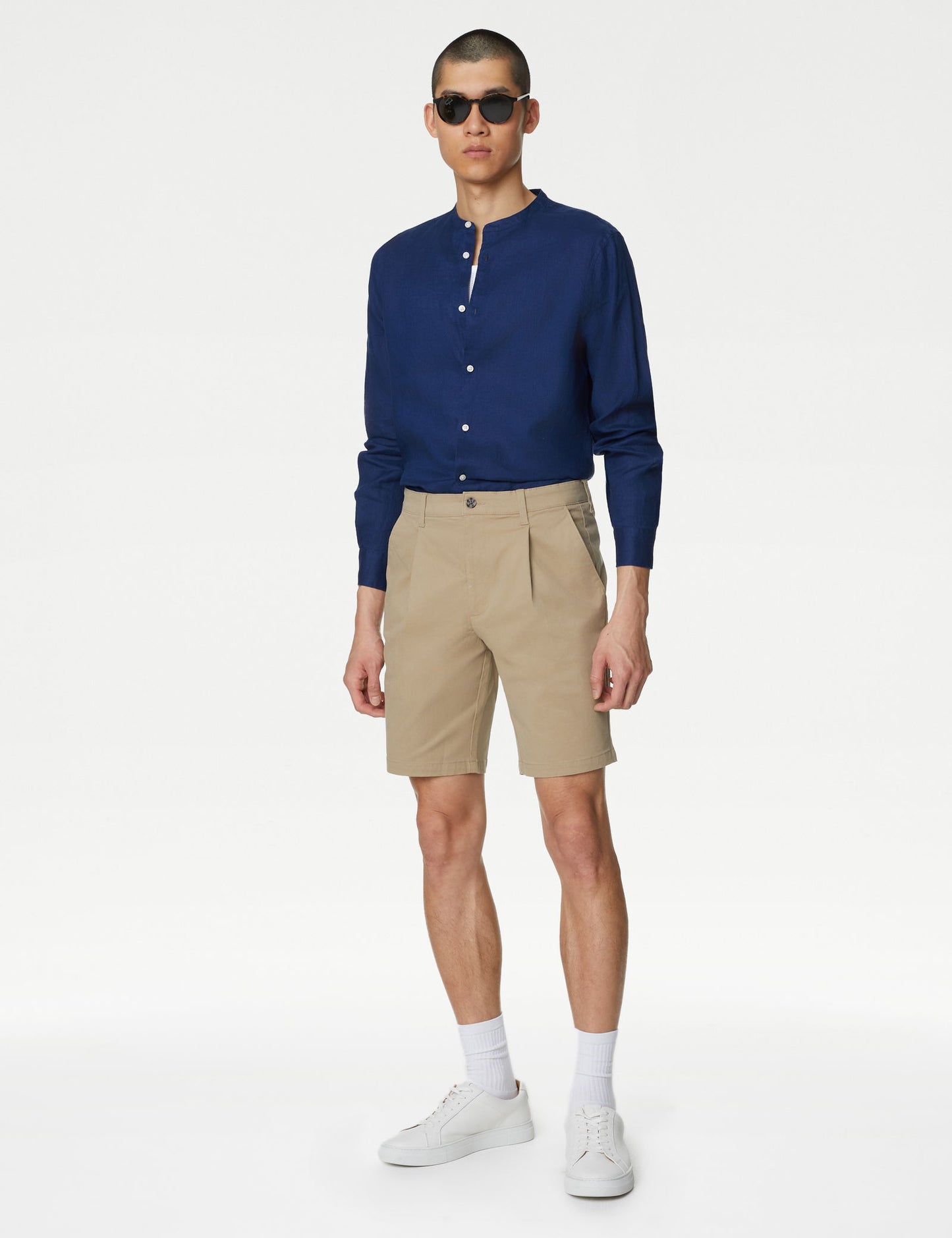 Cool Comfort:trade_mark: Yuvarlak Yaka Keten Gömlek