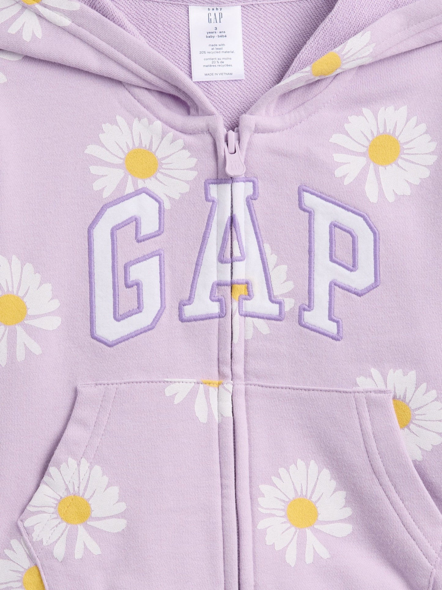 Lila Relaxed Logo Fransız Havlu Kumaş Fermuarlı Sweatshirt