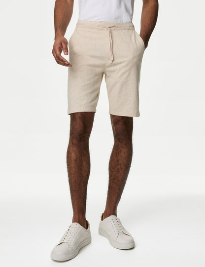 Regular Fit Keten Şort