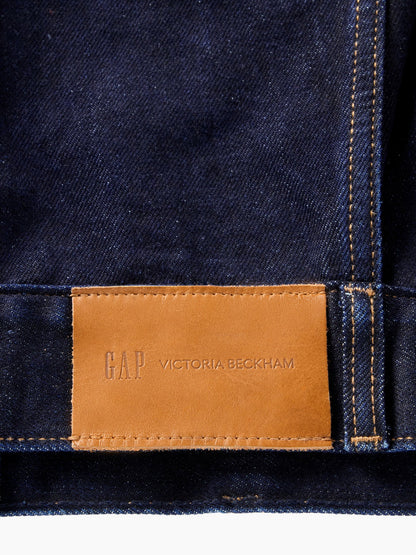 Koyu Mavi Gap × Victoria Beckham Relaxed Crop Denim Ceket
