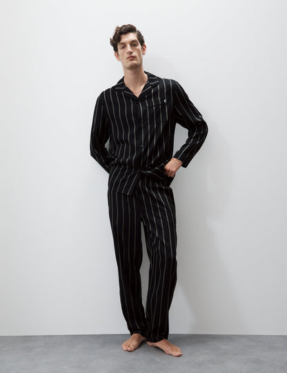 Regular Fit Çizgili Pijama Üstü