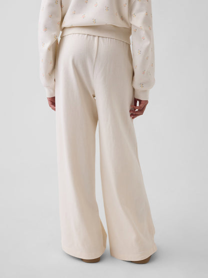 Kırık Beyaz Relaxed Wide-leg Eşofman Altı