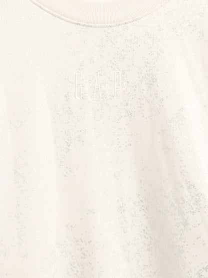 Beyaz Logo Crop Sweatshirt