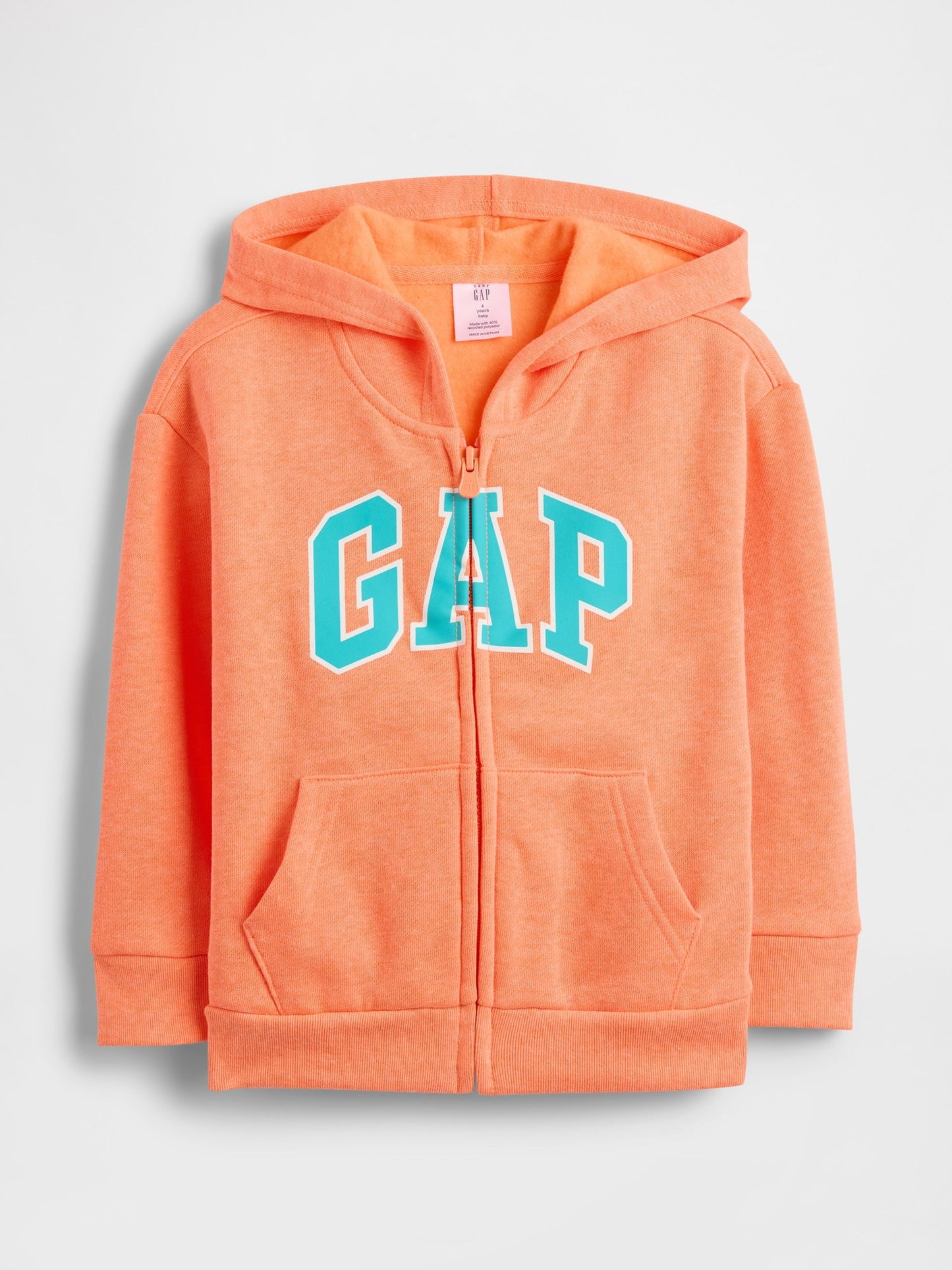 Turuncu Relaxed Gap Logo Fermuarlı Sweatshirt