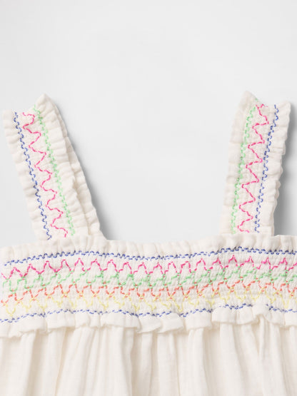 Beyaz Crinkle Gauze Outfit Set