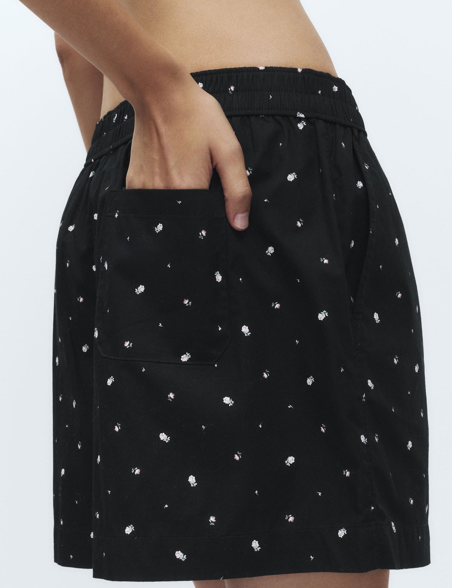 Pamuklu Çiçek Desenli Pijama Şort