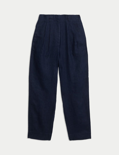 Saf Keten Tapered Pantolon