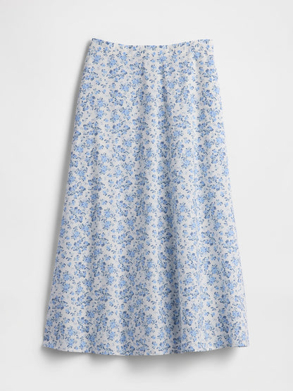 Açık Mavi Pull-on Maxi Etek