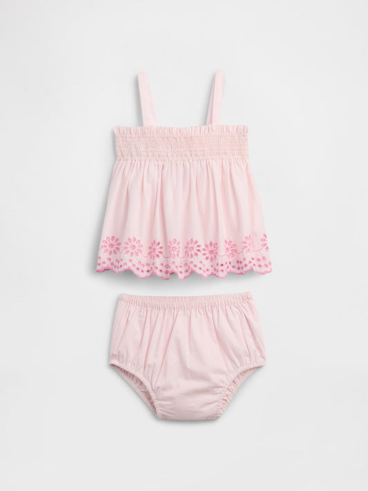 Açık Pembe Dantel Two-piece Outfit Set