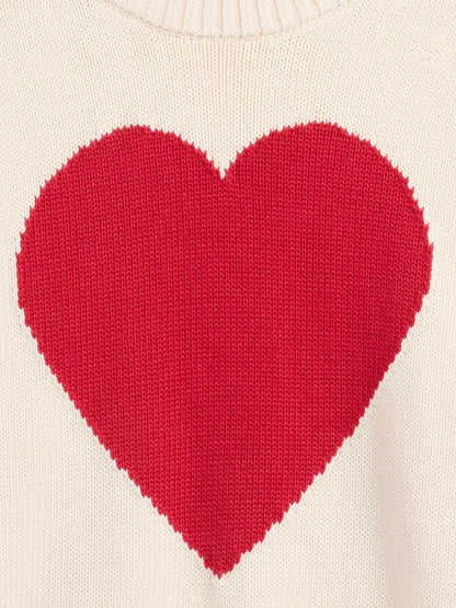 Krem Relaxed Crop Intarsia Kazak