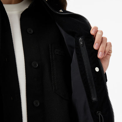 Lacoste Kadın Kapüşonlu Siyah Mont