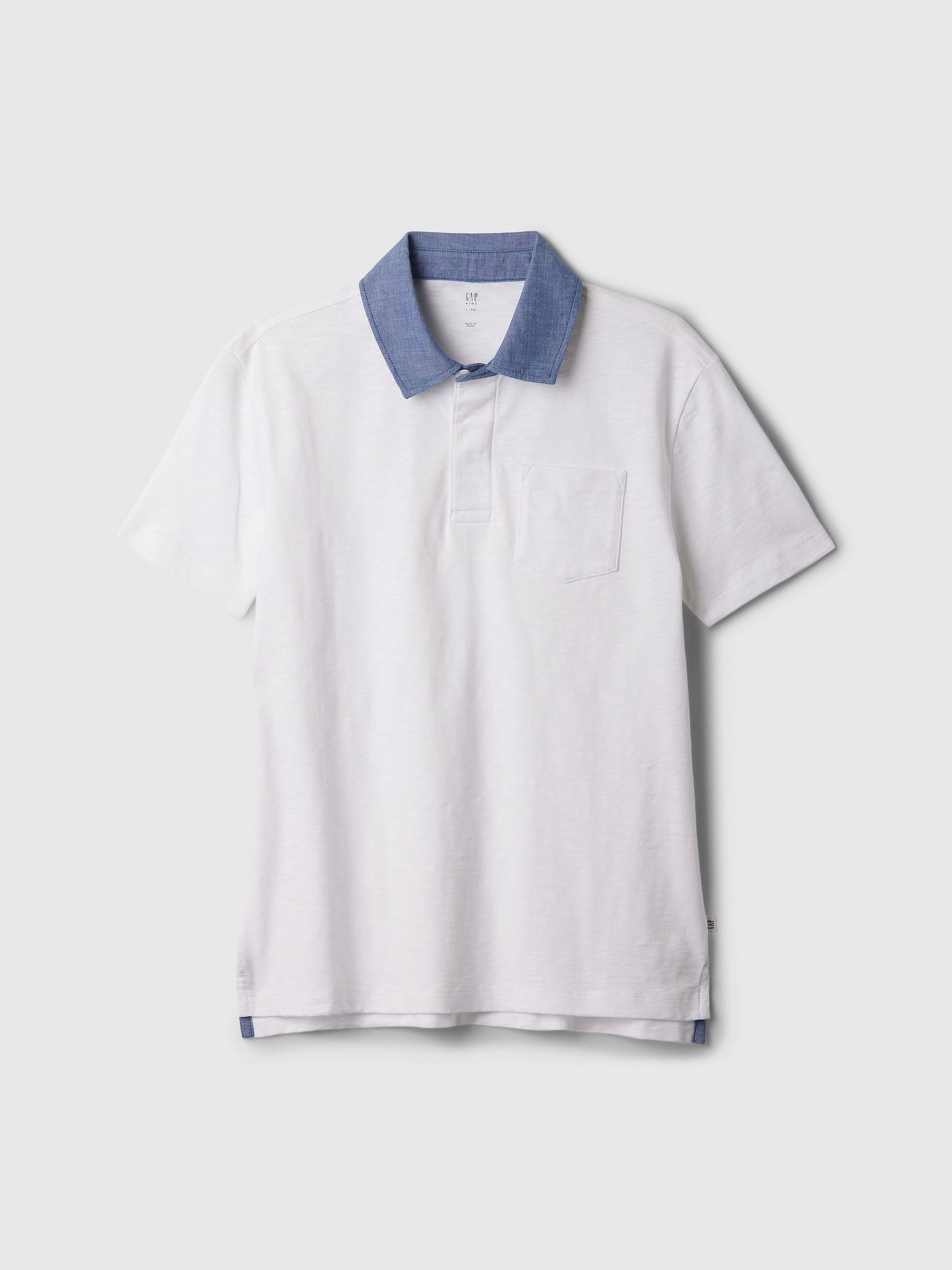 Beyaz Chambray Polo Yaka T-shirt