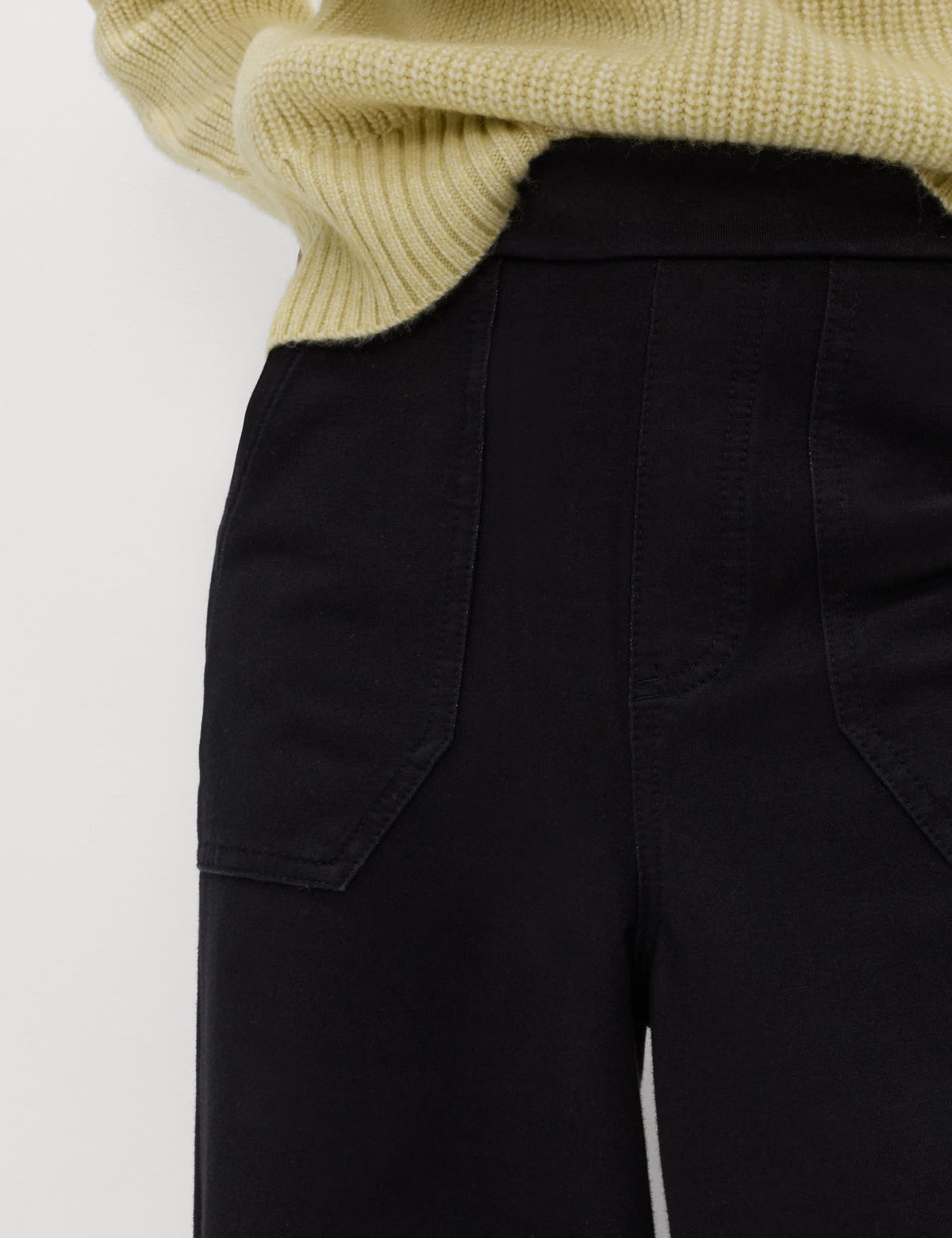 Denim Elastik Belli Wide Leg Pantolon