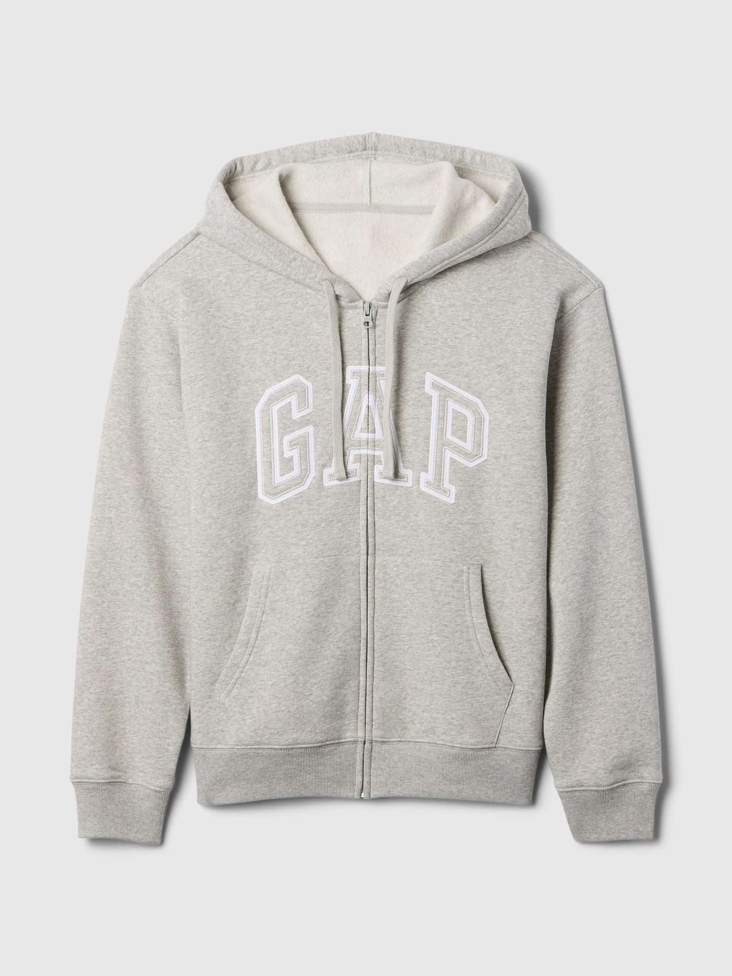 Gri Gap Logo Fleece Fermuarlı Sweatshirt