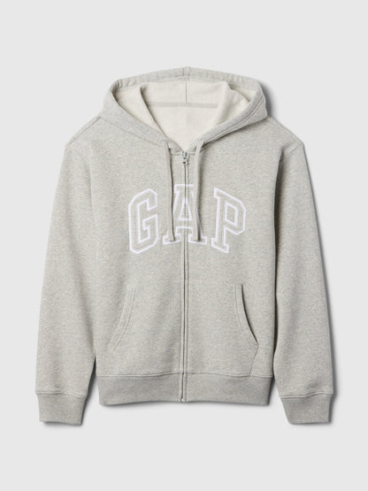 Gri Gap Logo Fleece Fermuarlı Sweatshirt
