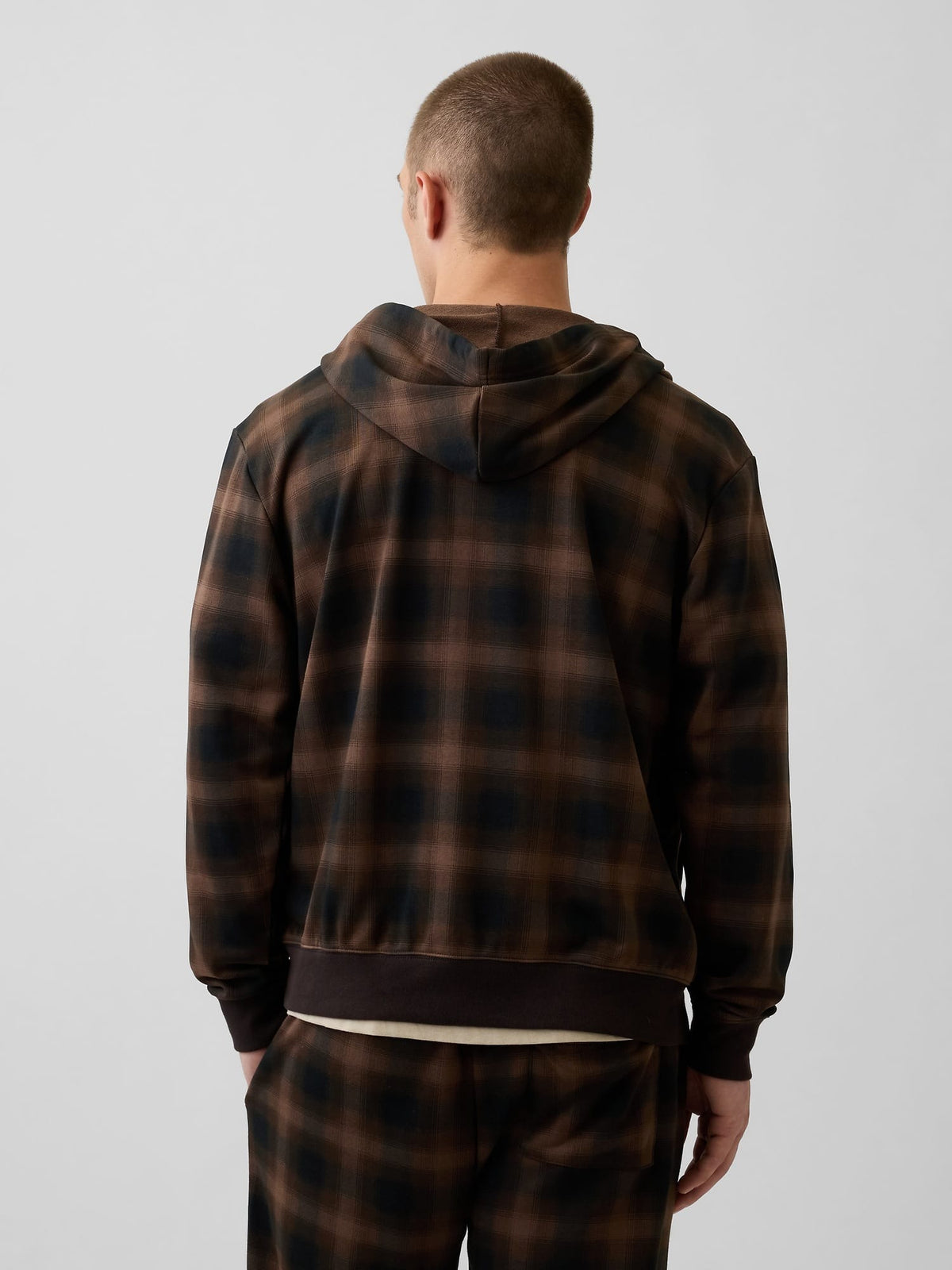 Koyu Kahverengi Relaxed Gap Logo Fransız Havlu Kumaş Fermuarlı Sweatshirt