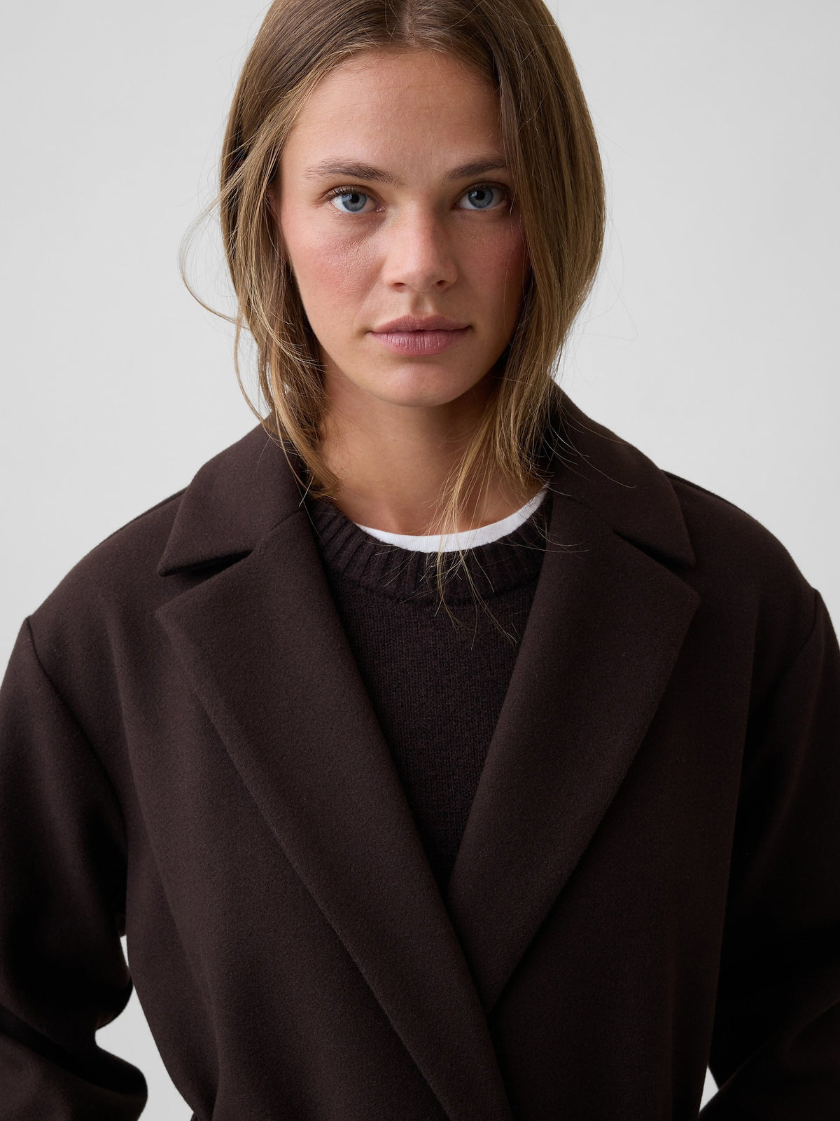 Koyu Kahverengi Relaxed Wrap Palto