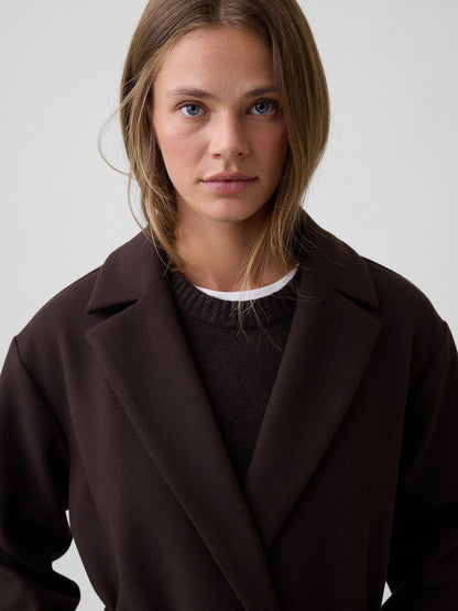 Koyu Kahverengi Relaxed Wrap Palto