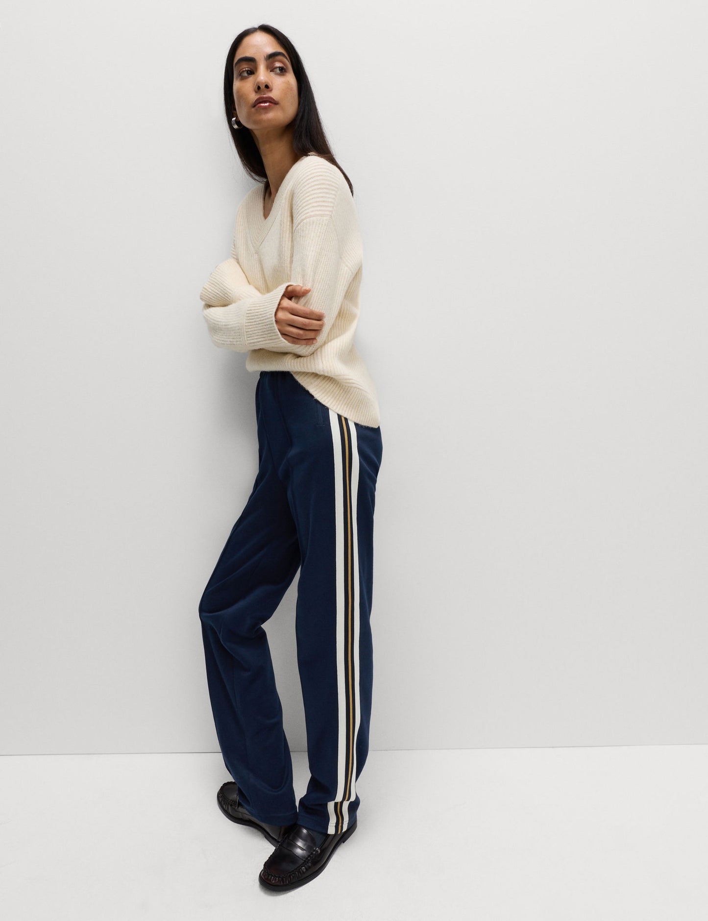 Pamuk Karışımlı Retro Yan Şeritli Jogger Pantolon