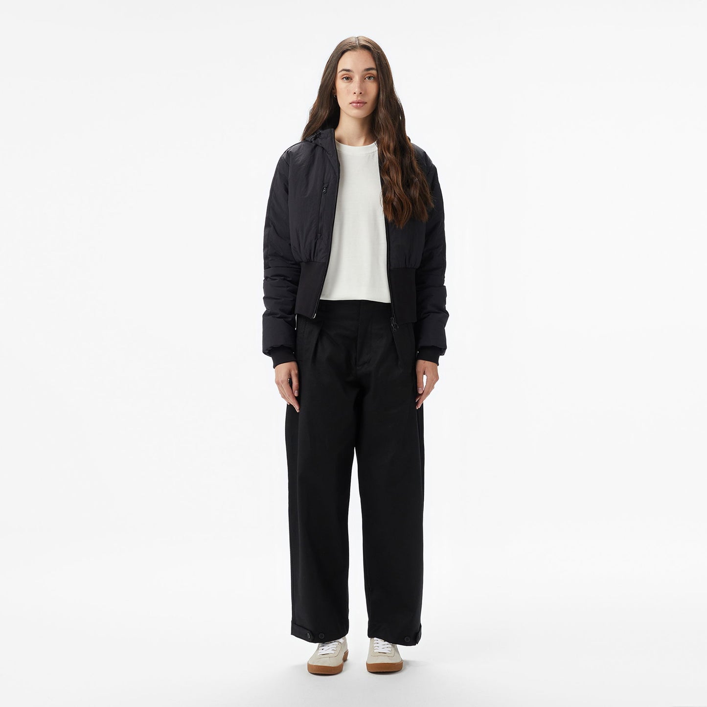 Lacoste Kadın Kapüşonlu Renk Bloklu Siyah Ceket